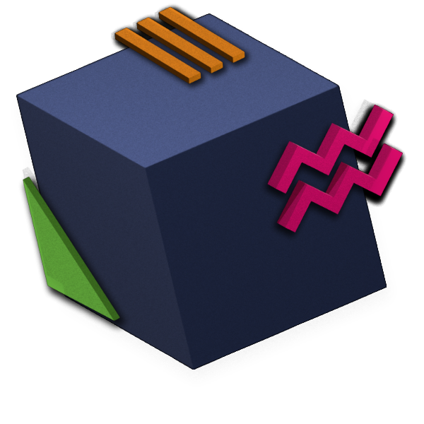 cubo representando as tres etapas do concurso